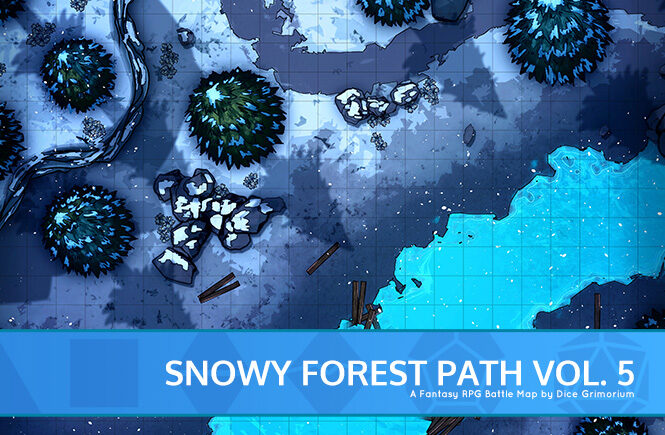 Snowy Forest Path Vol. 5 D&D Battle Map Banner