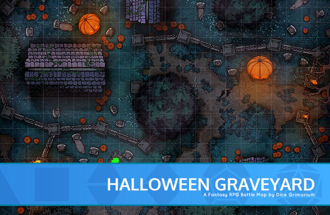 Halloween Graveyard D&D Battle Map Banner