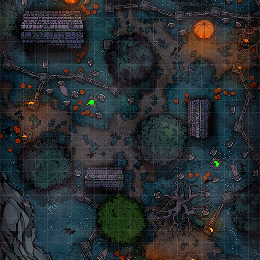 Halloween Graveyard D&D Battle Map Thumb
