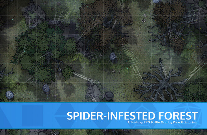 Spider-Infested Forest D&D Battle Map Banner