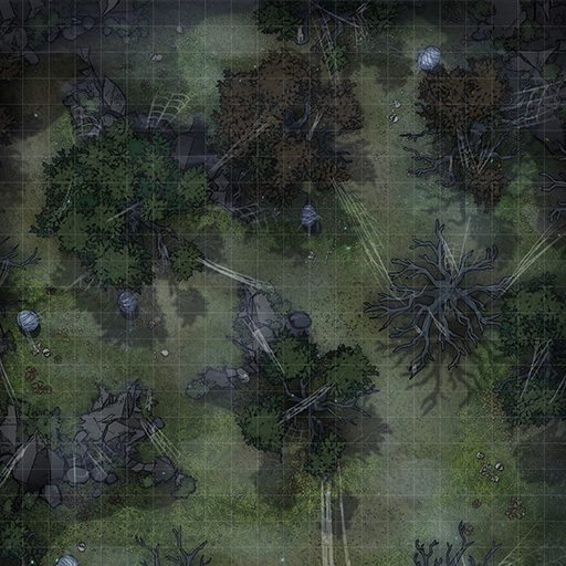 Spider-Infested Forest D&D Battle Map Thumb
