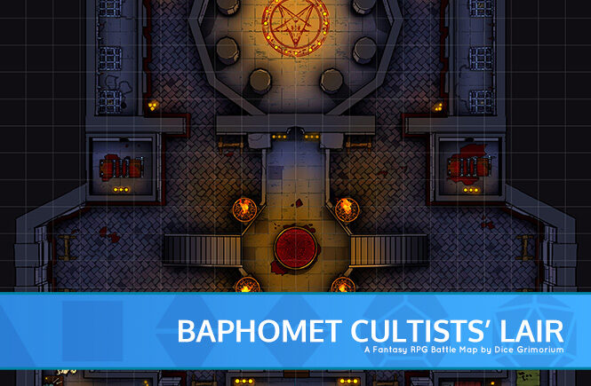 Baphomet Cultists' Lair D&D Battle Map Banner
