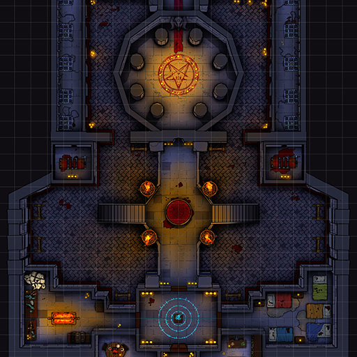 Baphomet Cultists' Lair D&D Battle Map Thumb