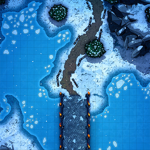 Snowy Bridge Crossing D&D Battle Map Thumb