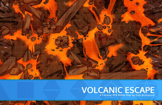 Volcanic Escape D&D Battle Map Banner