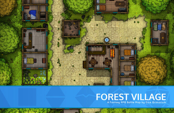 Forest Village D&D Battle Map Banner