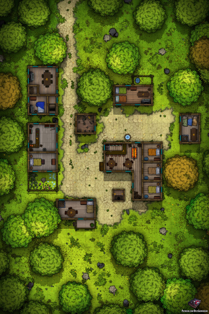Forest Village D&D Battle Map