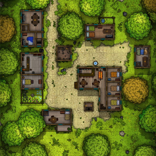 Forest Village D&D Battle Map Thumb