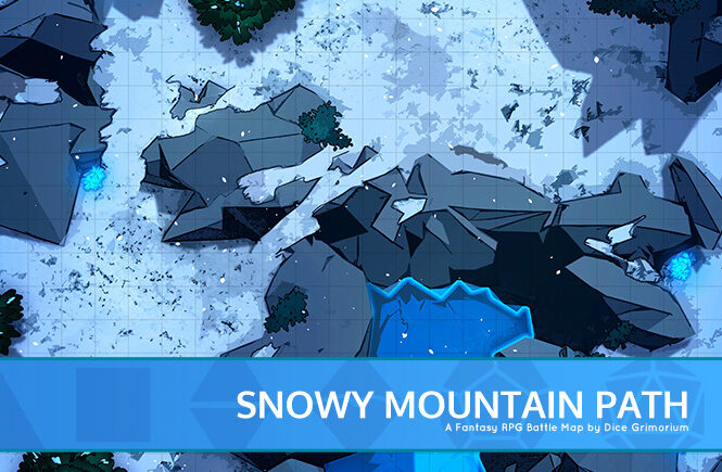 Snowy Mountain Path D&D Battle Map Banner