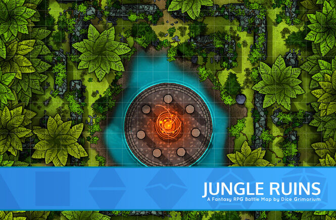 Jungle Ruins D&D Battle Map Banner