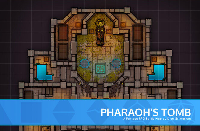 Pharaoh's Tomb D&D Battle Map Banner