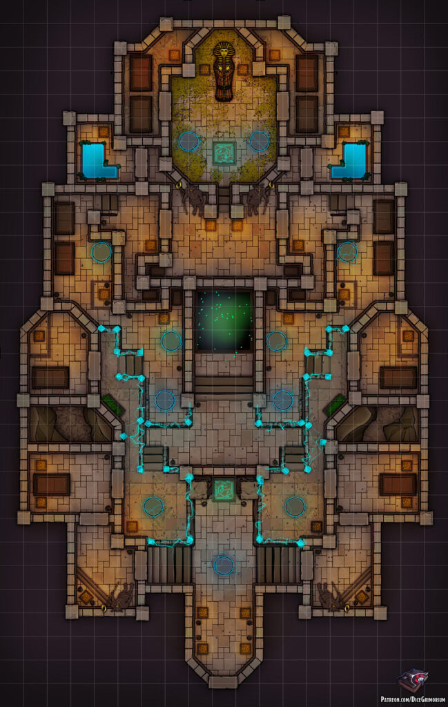 Pharaoh's Tomb D&D Battle Map