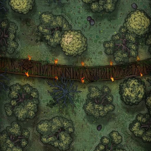 Swamp Bridge Path D&D Battle Map Thumb