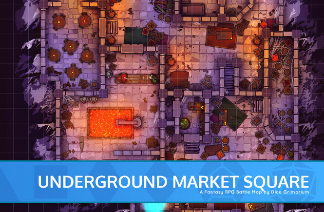 Underground Market Square - D&D Map for Roll20 And Tabletop — Dice Grimorium