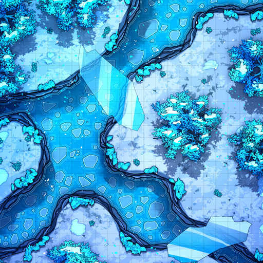 Frozen Forest Path D&D Battle Map Thumb