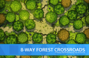 8-Way Forest Crossroads - D&D Map for Roll20 And Tabletop - Dice Grimorium