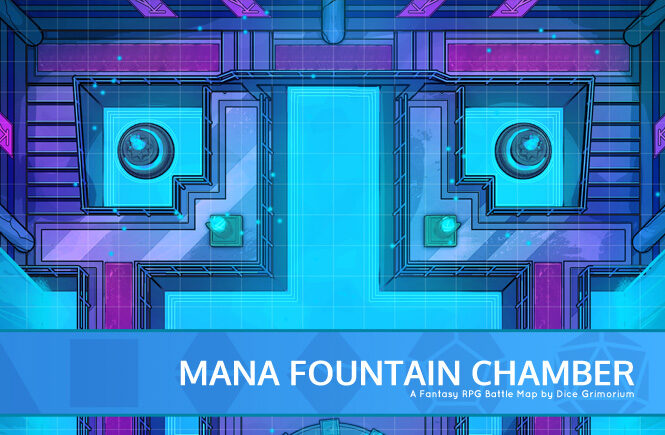 Mana Fountain Chamber D&D Battle Map Banner