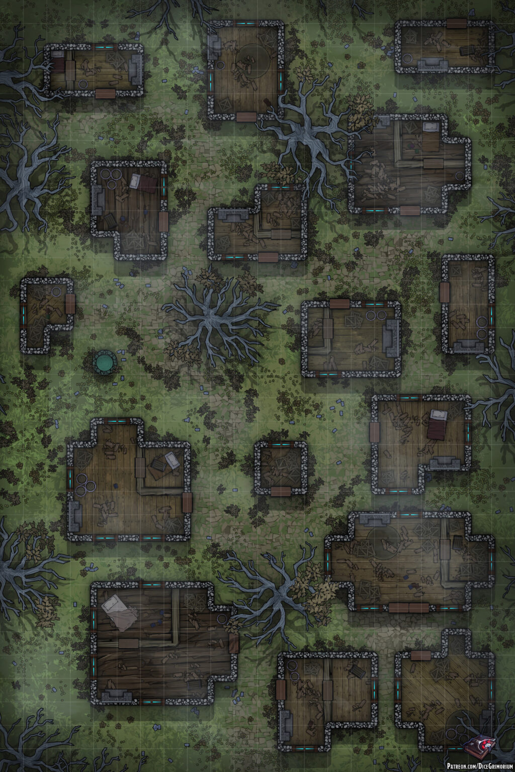 Abandoned Village Vol. 2 - D&D Map for Roll20 And Tabletop - Dice Grimorium