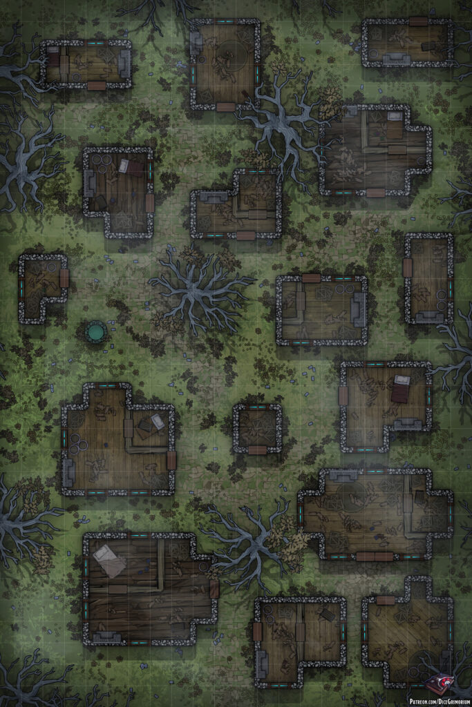 Abandoned Village D&D Battle Map