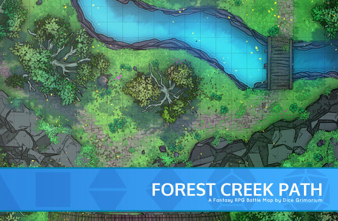 Forest Creek Path D&D Battle Map Banner