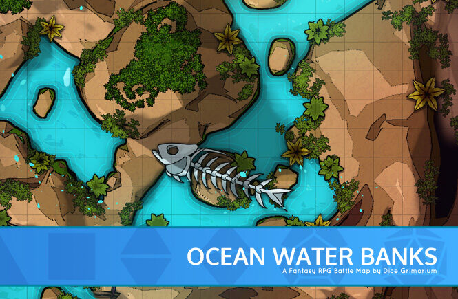 Ocean Water Banks D&D Battle Map Banner