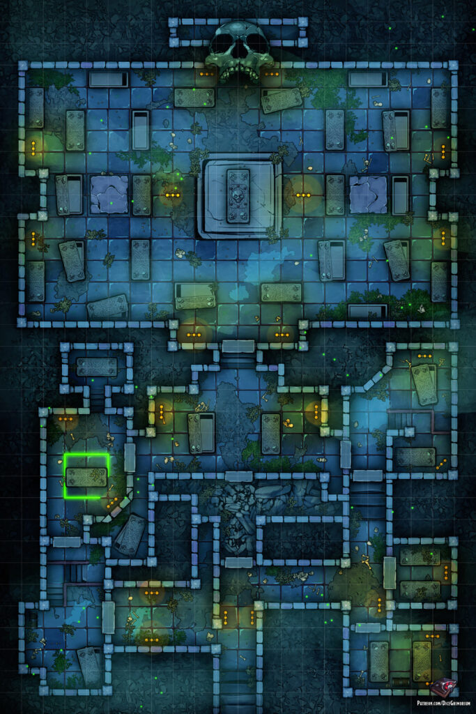 Ancient Crypt Dungeon - D&D Map for Roll20 And Tabletop - Dice Grimorium