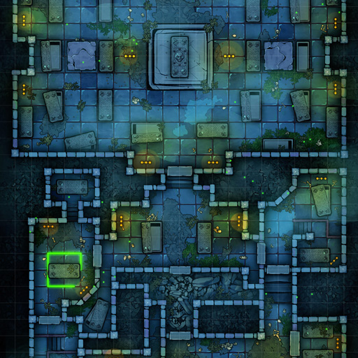 Free TTRPG Battlemap - Raider's Ruined Temple of the Lost Ark •