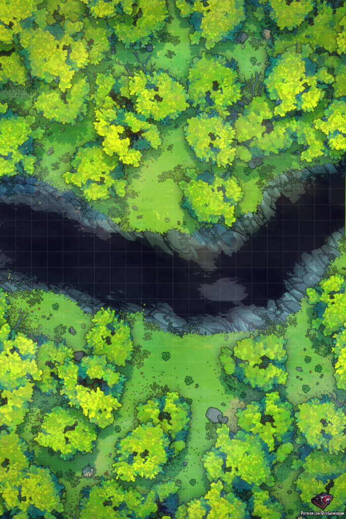 Forest Chasm D&D Battle Map