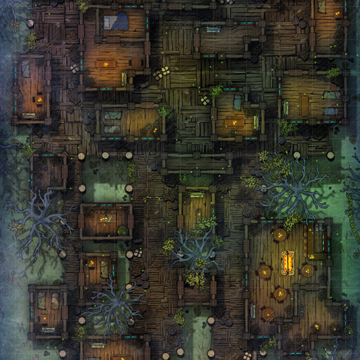 Swamp Village D&D Battle Map Thumb