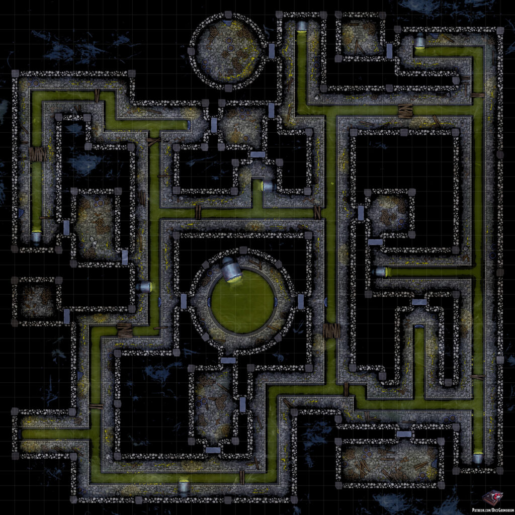 City Sewers Vol. 2 D&D Battle Map