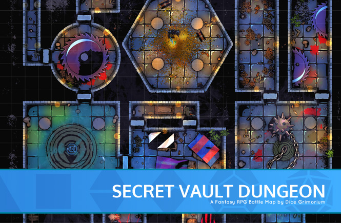 Secret Vault Dungeon D&D Battle Map Banner