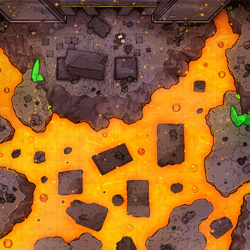 Volcanic Ruins D&D Battle Map Thumb