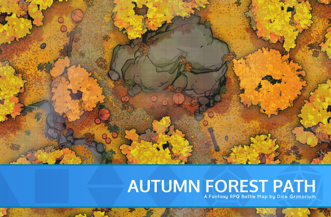 Autumn Forest Path D&D Battle Map Banner