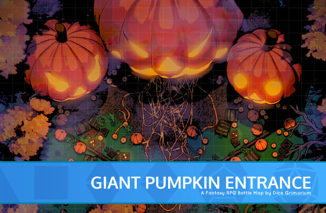 Giant Pumpkin Entrance D&D Battle Map Banner