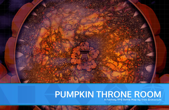 Pumpkin Throne Room D&D Battle Map Banner