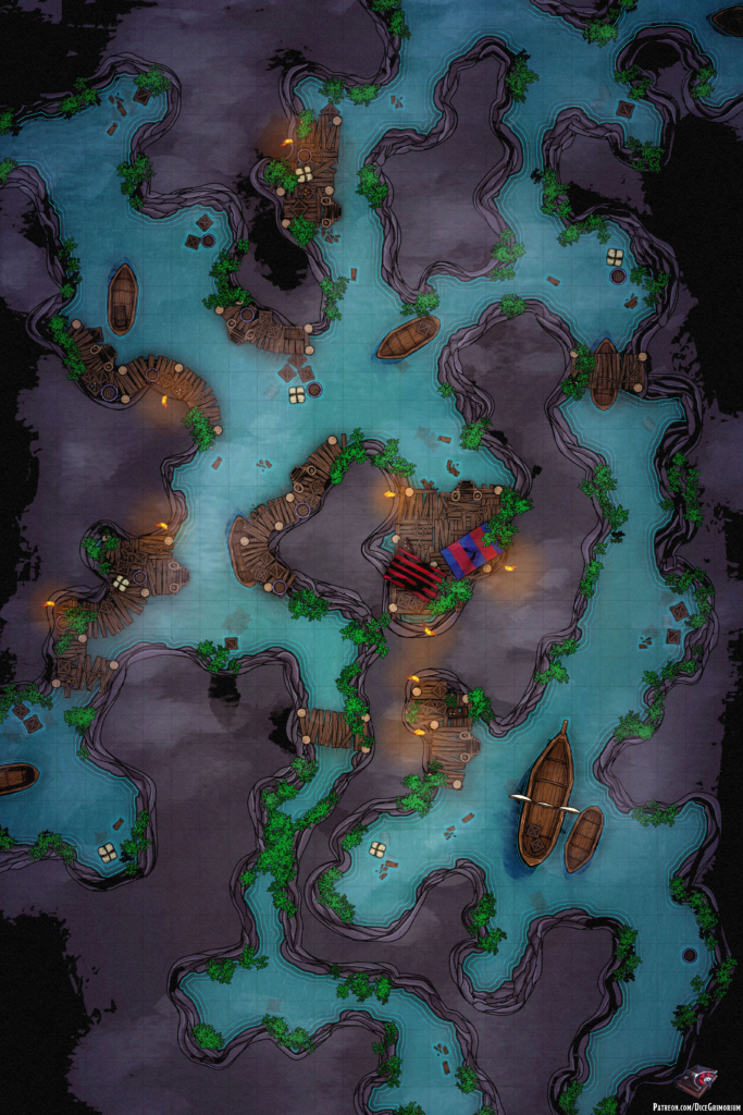 Cave Trading Post D&D Battle Map