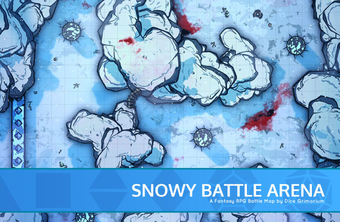 Snowy Battle Arena D&D Battle Map Banner