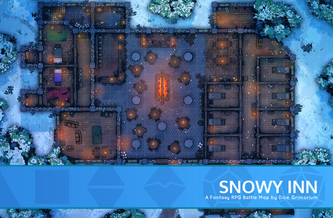 Snowy Inn D&D Battle Map Banner