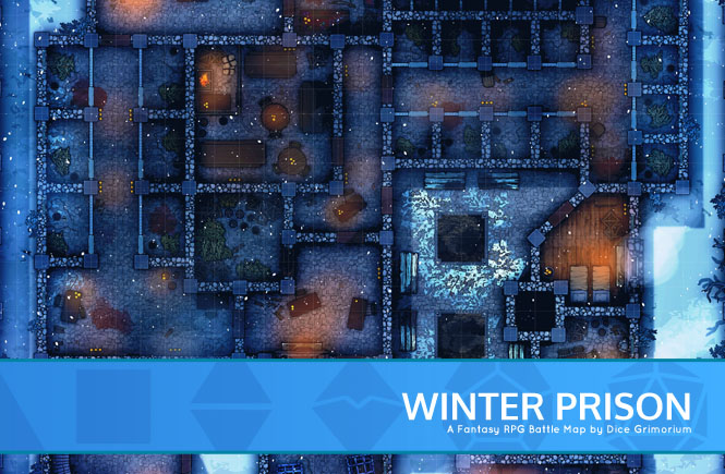 Winter Prison D&D Battle Map Banner