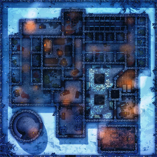 Winter Prison D&D Battle Map Thumb