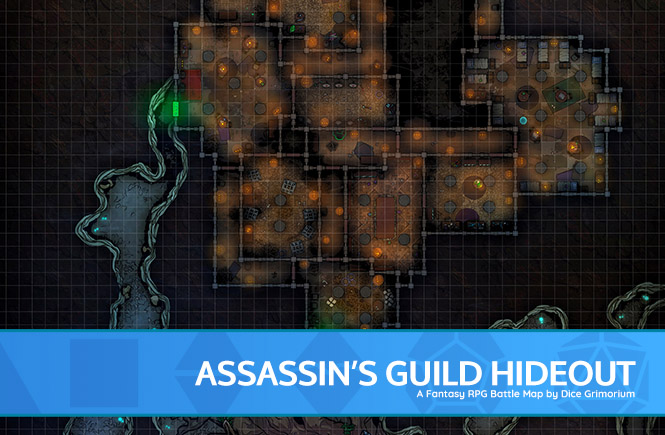 Assassins' Guild Hideout D&D Battle Map Banner