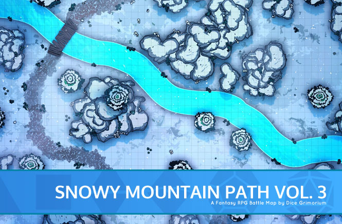 Snowy Mountain Path Vol3 D&D Battle Map Banner