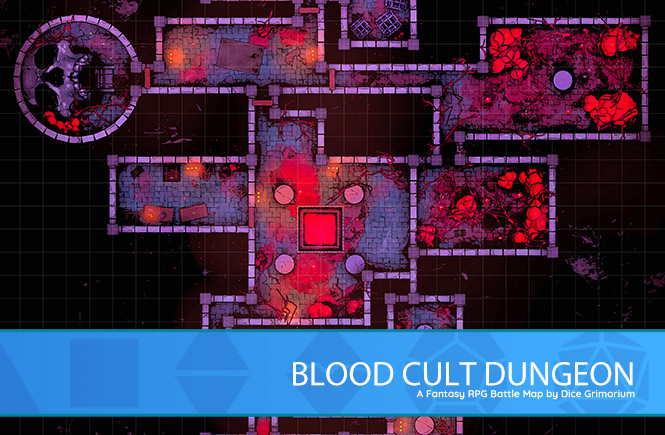 Blood Cult Dungeon D&D Battle Map Banner