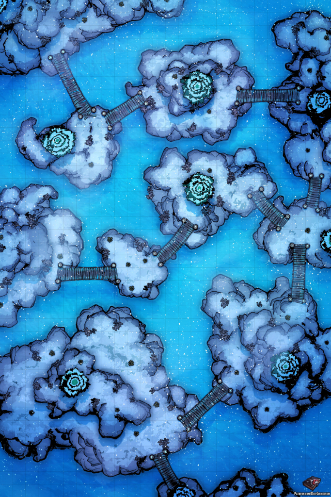 Snowy Islets D&D Battle Map