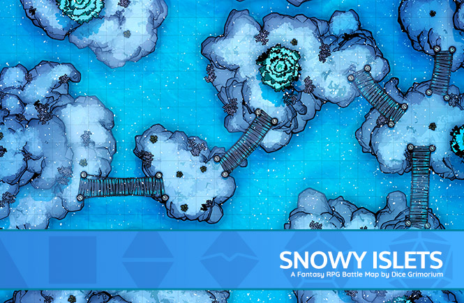 Snowy Islets D&D Battle Map Banner