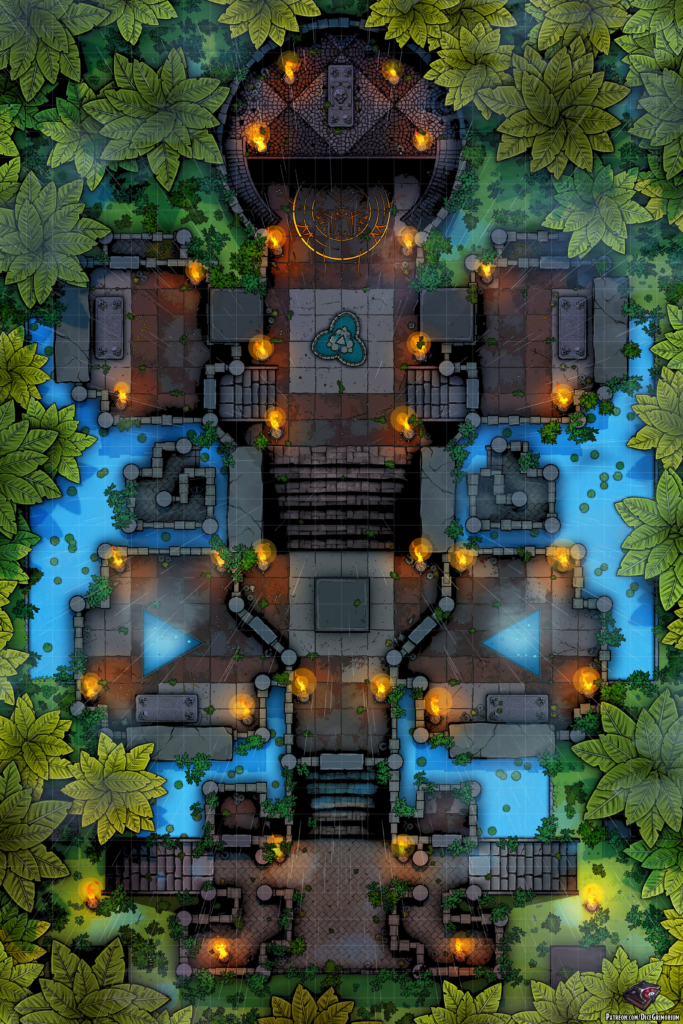 Jungle Temple D&D Battle Map