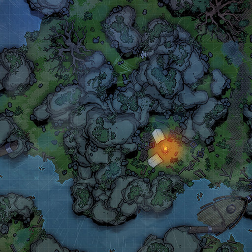 Rainy Mountain Path D&D Battle Map Thumb