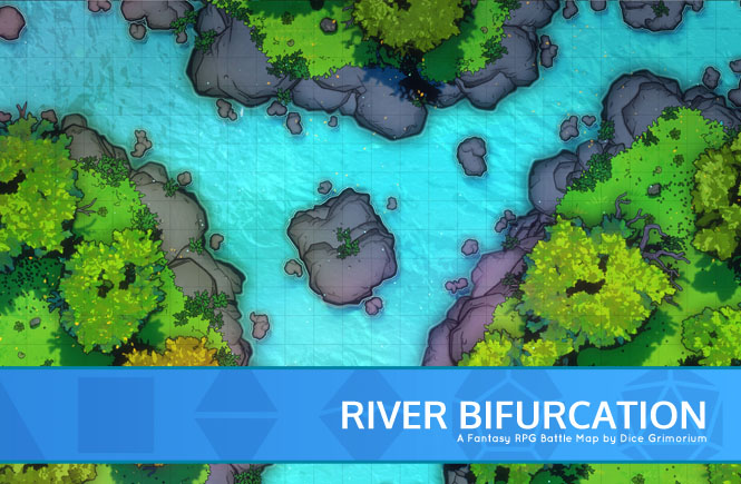River Bifurcation D&D Battle Map Banner
