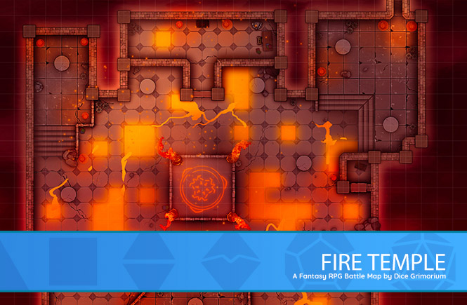 Fire Temple D&D Battle Map Banner