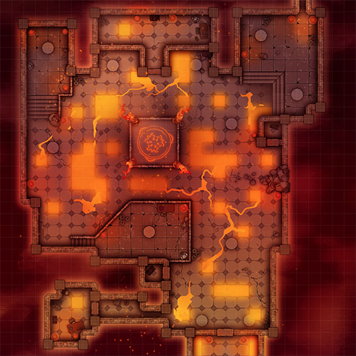 Fire Temple D&D Battle Map Thumb